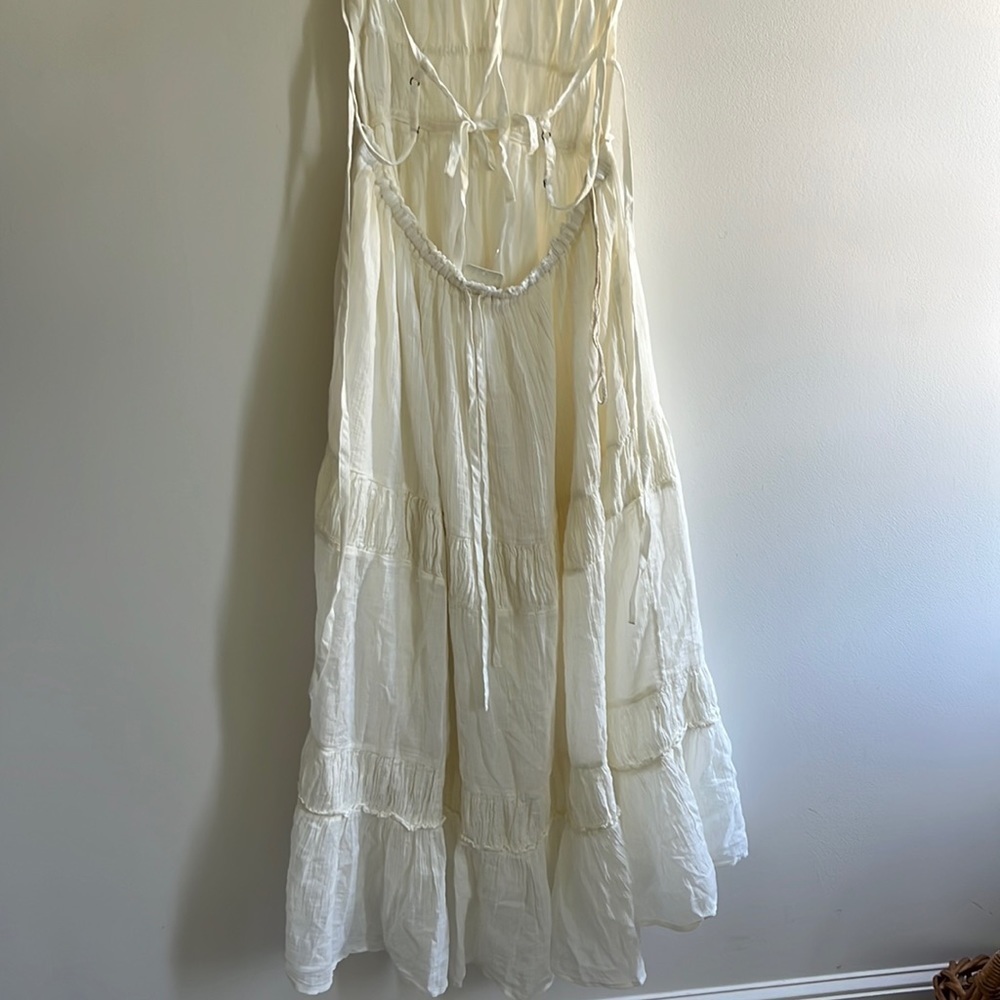 Free People Taking Sides Maxi Dress Size Medium NWT Ivory - Picture 14 of 16
